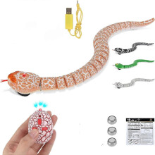 (Orange) Remote Operated Robotic Rattlesnake Toy With Authentic Details And Easy Controls