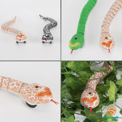 (White) Remote Operated Robotic Rattlesnake Toy With Authentic Details And Easy Controls 2