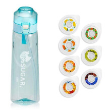 (Blue 2) 650ML Flavored Water Bottle with 7 Fruit Pods