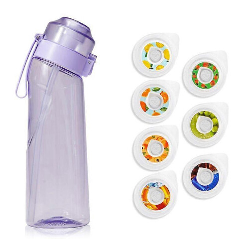 (Pink 8)650ML Flavored Water Bottle with 7 Fruit Pods