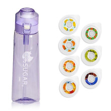 (Purple 3) 650ML Flavored Water Bottle with 7 Fruit Pods