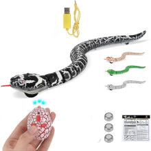 (Black) Remote Operated Robotic Rattlesnake Toy With Authentic Details And Easy Controls