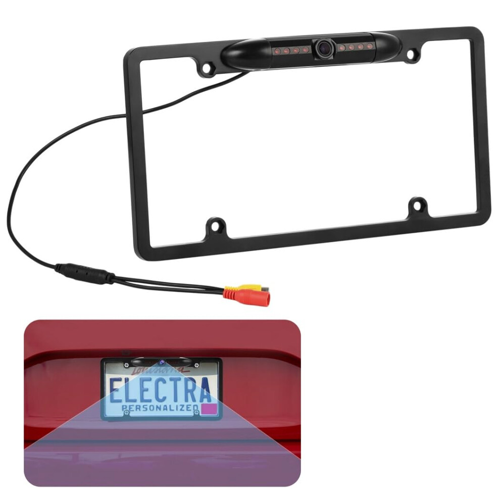 License Plate Backup Camera With Night Vision 8 Leds, 170 Wide Angle, Ip67 Waterproof For Cars 9053599123712