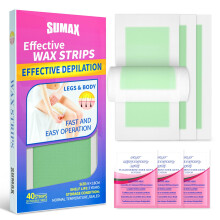 Wax Strips for Women and Men Body and Bikini Hair Removal Brazilian with Natural Beeswax 40 Pack