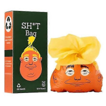 60Pcs Thick And Leak Proof Pet Feces Bag Sturdy Durable Orange Character Convenient for Walking Dogs Environmentally Friendly Hygienic