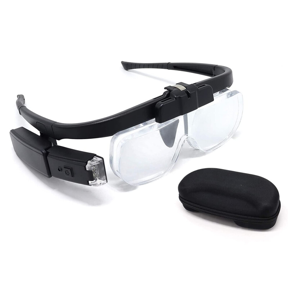 Headband Magnifier, Hands  Magnifying Glass with 3 Removable Lenses for Watch  Electronic , USB Rechargeable WFJ