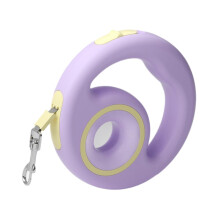 Retractable dog leash Automatic telescopic tractor with nonslip handle, night safety, purple
