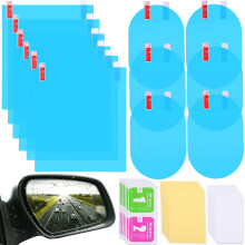 12 Pack Waterproof Anti Fog Rearview Mirror Film with Nano Coating for Car Side Windows