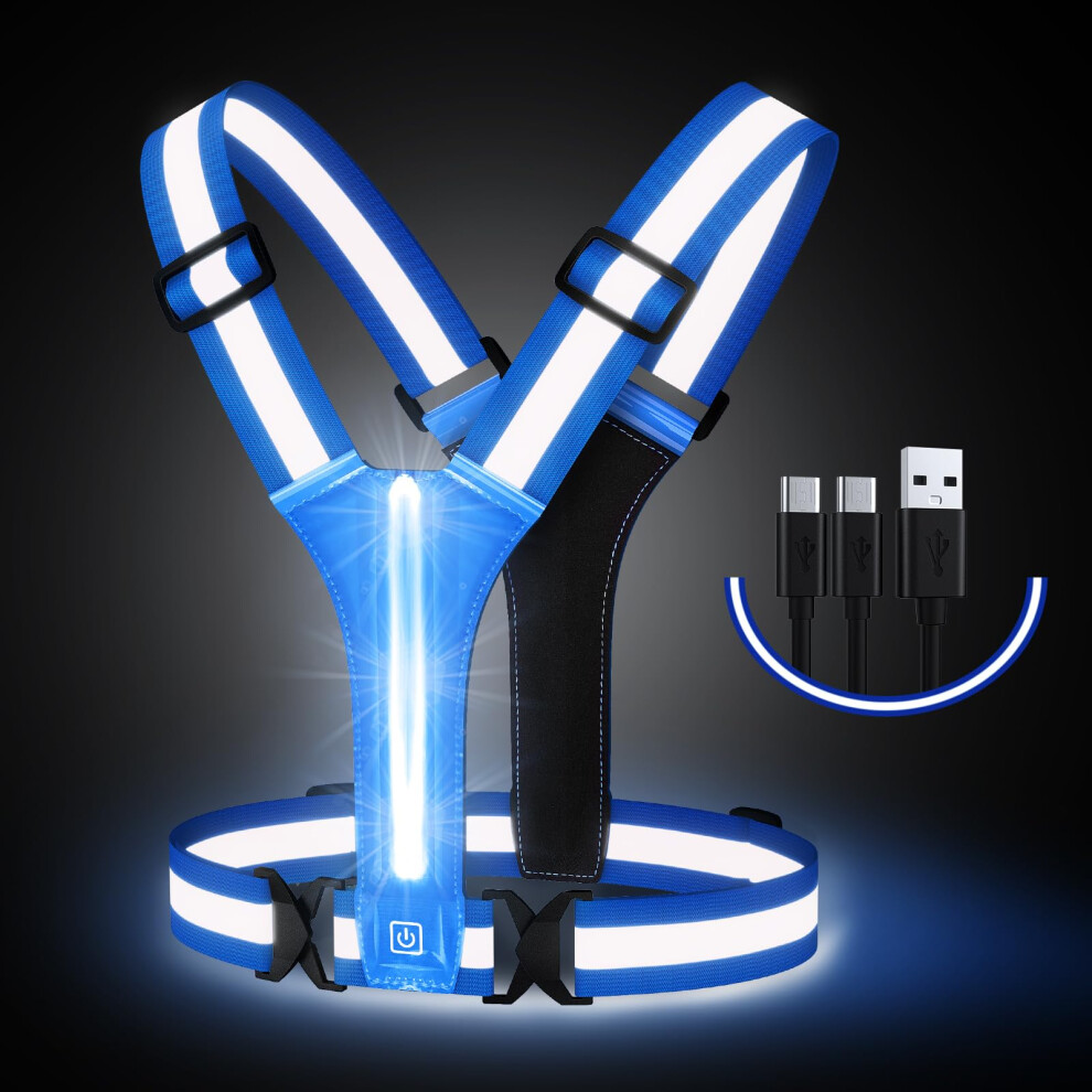 Simket Led Reflective Vest Running Gear Usb Rechargeable Led Light Up Vest High Visibility With Adjustable Waistshoulder For Jogging Running Cycling 45321030