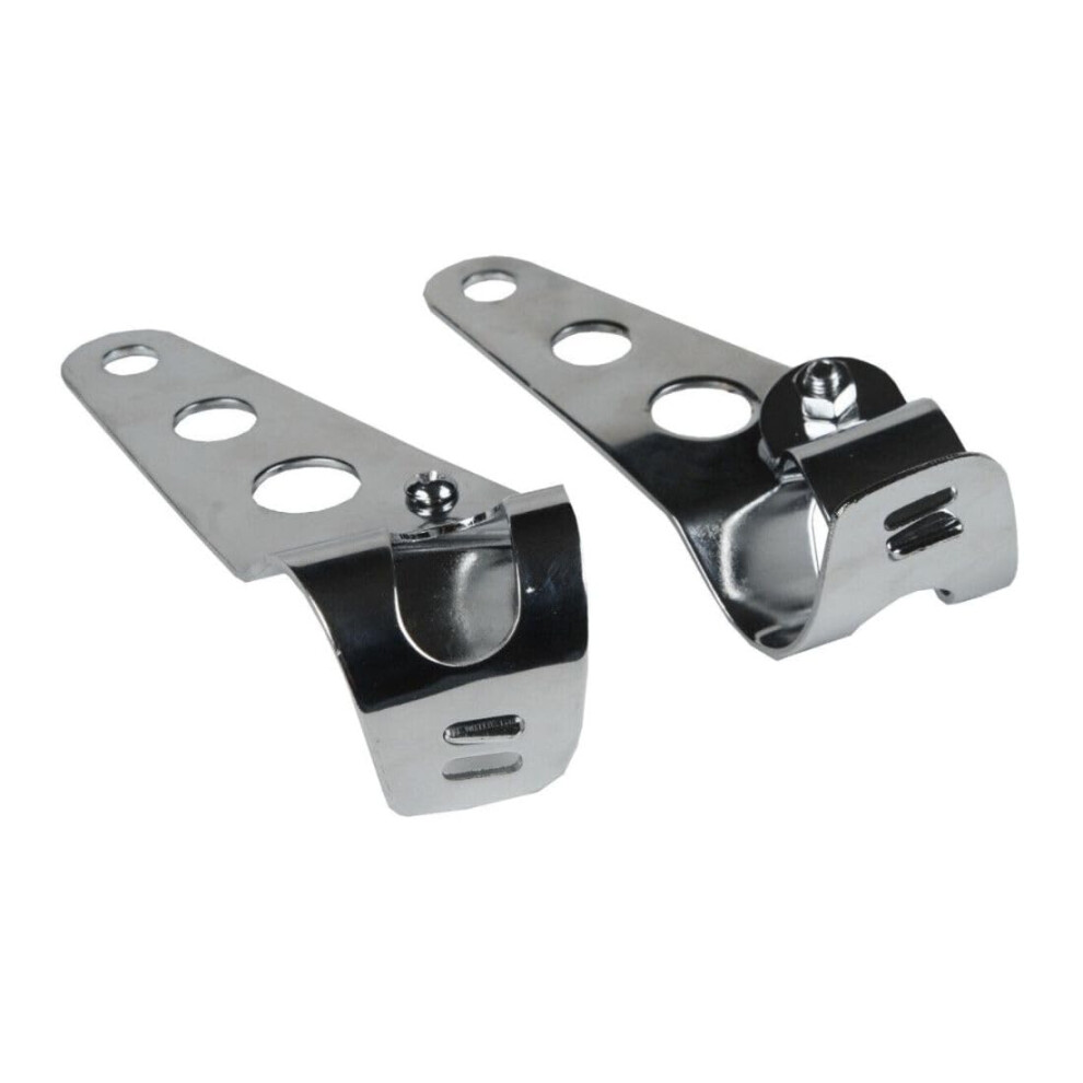 Chrome Headlight Bracket Pair Motorcycle Headlamp Mount With Bolts For Honda Suzuki Yamaha 9455672796507