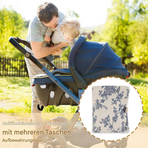 Portable Nappy Storage Bag, Multifunctional Nappy Storage, Multipocket Nursery Storage Bag 2