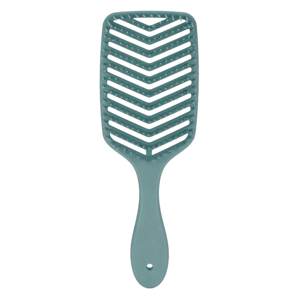 Detangling Vent Hair Brush Dark Green for Fast Blow Drying Wet and Dry Hair with Scalp Massage
