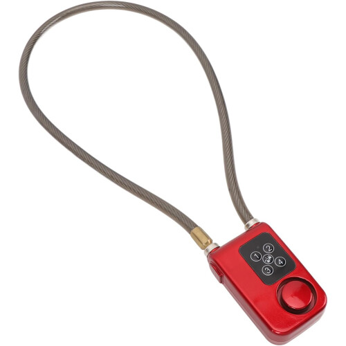 Keyless AntiTheft Motorcycle Chain Lock with Enhanced Security Vibration Alarm, Suitable for Cyclists, Red 1