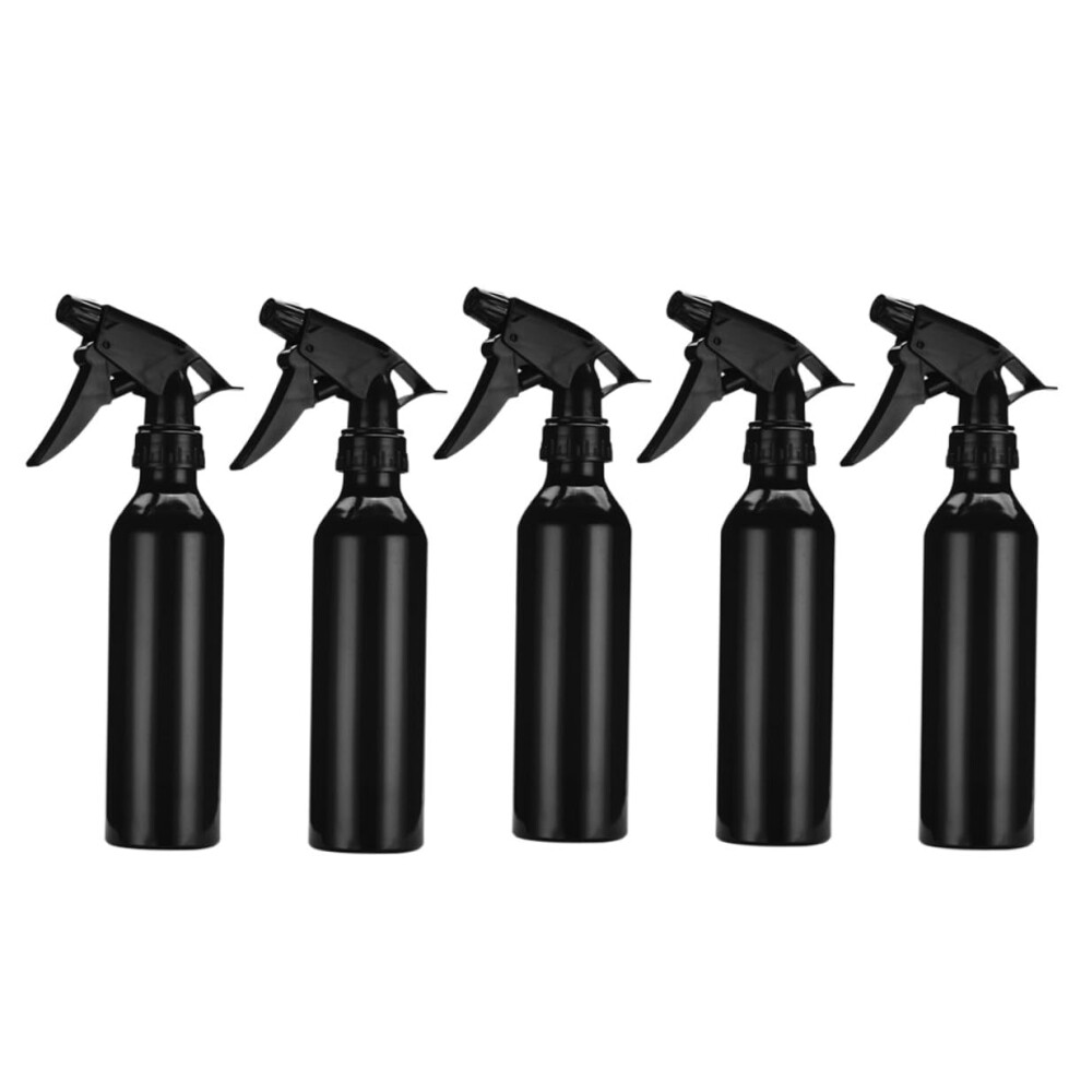 Black 5Pcs Refillable Aluminum Spray Bottles With Uniform Mist For Perfume Makeup Cleaning Plant Care