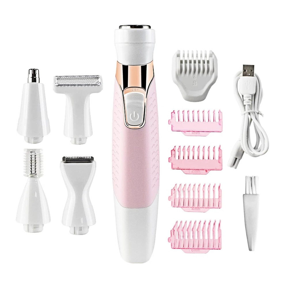 Women's Electric Shaver 5in1 Waterproof Rechargeable Bikini Trimmer for Face Body and Legs