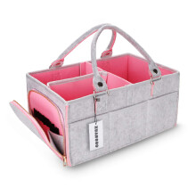 Baby Diaper Bag Organizer for Girls and Boys Large Storage Basket Portable Holder Gifts for Newborn Baby Essential Baby Registration MustHaves Rose