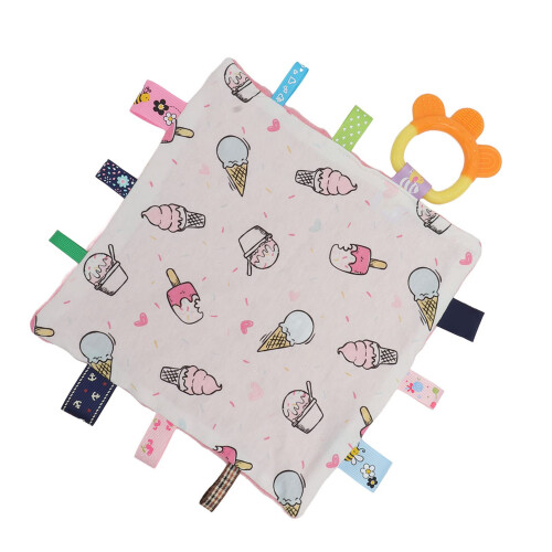 Inf Comfort Towel Cute Patterns Soft Silicone Teether Drool Towel Snowflake