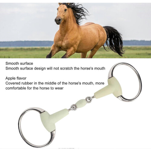 Horse Snaffle Bit, Rubber Wrapped Easy to Control Compact Horse Mouth Bit Apple 2