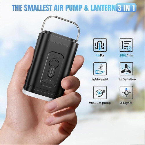 Mini Air Pump for Inflatables Portable, Electric Type-C Rechargeable Quickly 1