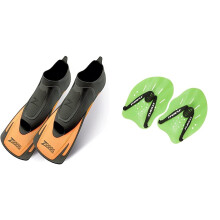 Zoggs Adult Unisex Swim Energy Training Fins Mesh Bag Multicolor EU 40 41 UK 6 7 MARU Adult and Junior Swimming Hand Paddles Equipment and Kit fo