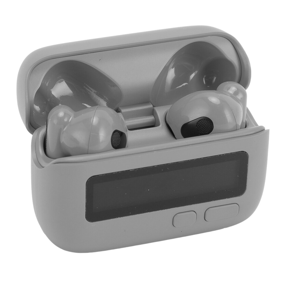 Wireless Bluetooth 5.2 Earbuds With Clock Display, Enc Noise Cancelling, Gray 5021383366533