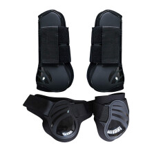 Horse Front Rear Hind Leg Boots 4 Pcs Equine Tendon Fetlock Protect Size M Black