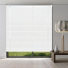 Cordless Mini Blinds 40x48 White Vinyl Horizontal Light Filtering Indoor Window Blinds for Home Office