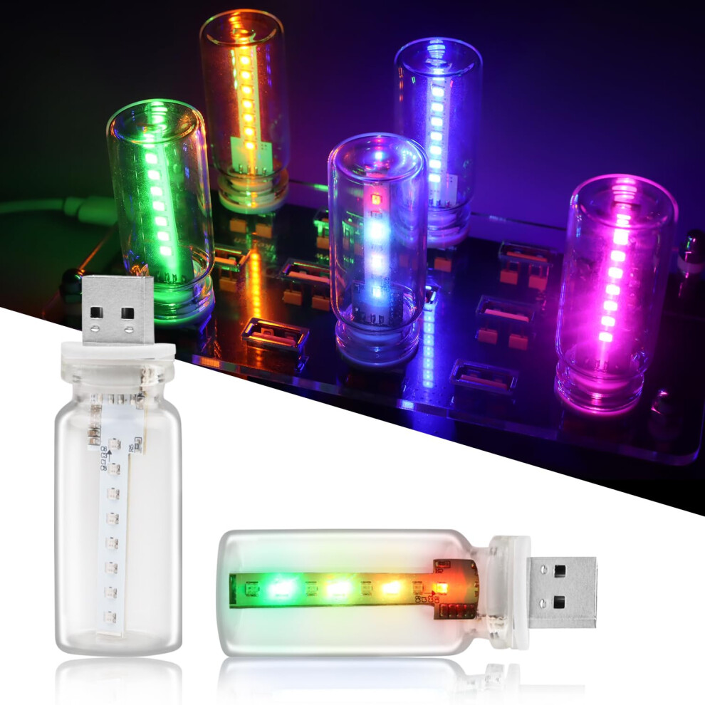 2 Pcs Usb Car Ambient With Touch Control Brightness, 7Color Led Mood Ing, Clear Lens Light 9053599124344