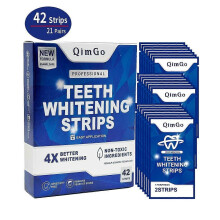 (42pcs)QimGo Teeth Whitening Strips Gel Remove Plaque Stains Cleaning Oral Hygiene Bleaching Dental Tools Fresh Breath Brighten