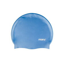 Maru Silicone Swim Cap Blue – Smooth EasyFit Silicone Swimming Cap for Adults Kids One Size Fits All – Durable Swimming Hat for Speed Comfort Chlo