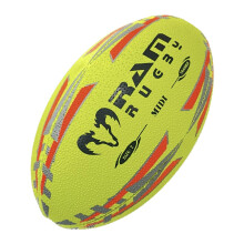 Ram Rugby Midi Rugby Ball Neon Yellow Size 2 22cm Air filled Fun for Kids Adults Perfect for Skills Practice Mini Games Garden Play Gifts – Dur