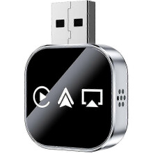 (1-D, For iPhone) 2026 upgraded 3-in-1 mobile phone screen mirroring car screen adapter, supports wireless Bluetooth 5.0 CarPlay connection.