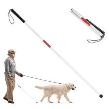 Folding Blind Cane,125cm Portable Walking Stick Adjustable Aluminium Alloy Collapsible Support Crutch for Blind People