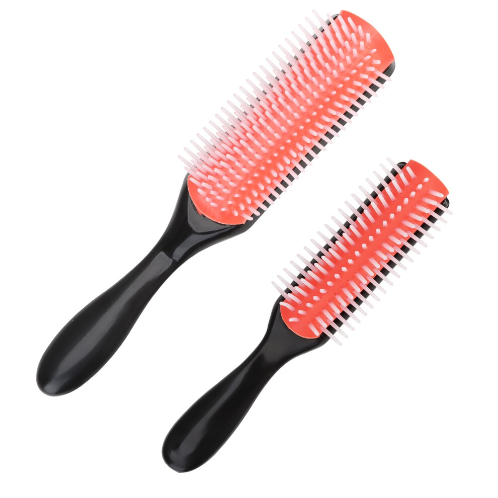 Curly Hair Brush Set 9 Row Styling for Effective Detangling and Scalp Massage, TravelFriendly