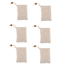 Soap Saver Bag 6pcs Exfoliating Mesh Pouch for Shower and Bath Rich Foam Gentle Skin Care
