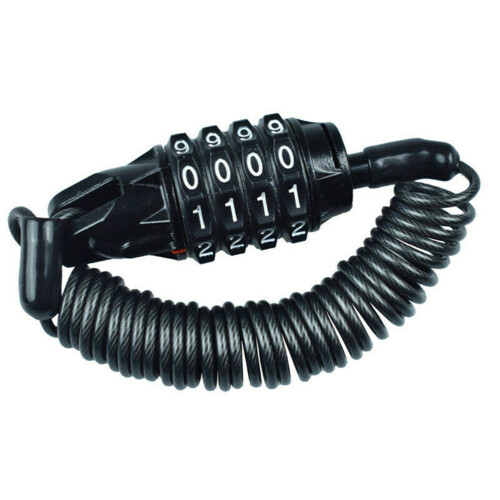 Helmet Lock with 4Digit Combination Code, AntiTheft for Motorcycle/Bicycle Helmet, Black
