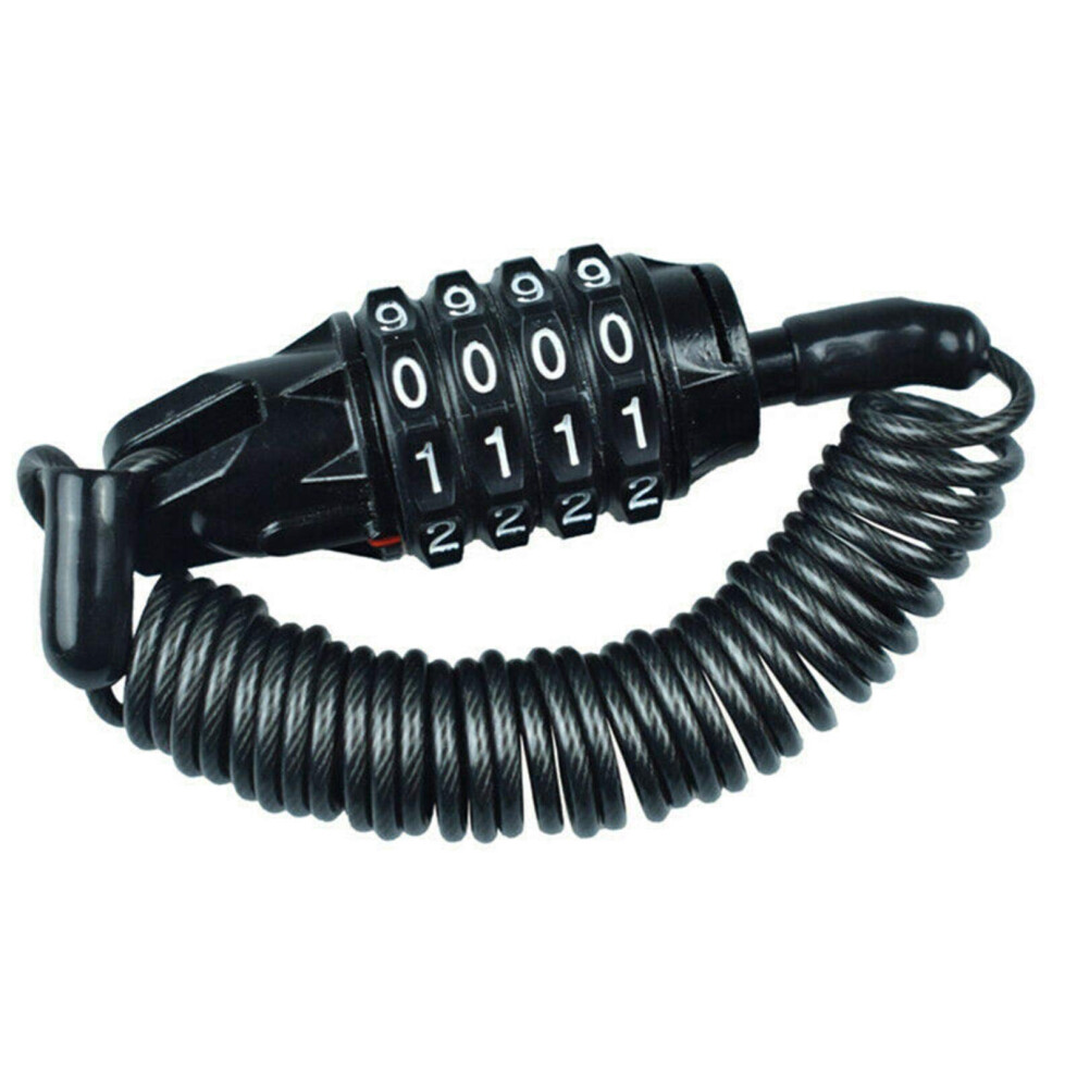 Helmet Lock With 4Digit Combination Code, Antitheft For Motorcycle/Bicycle Helmet, Black 9044945390674