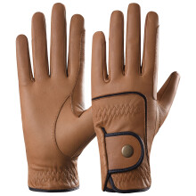 AFE Genuine Leather Horse Riding Gloves Ladies Dublin Track Gloves Leather Equestrian Brown Large