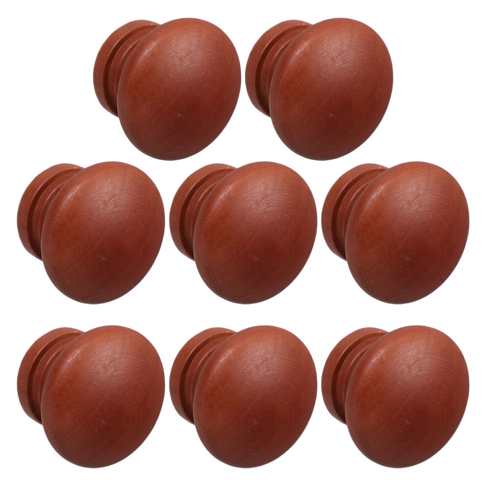 32Pcs Retro Wood Cabinet Knobs Brown Round Dresser And Drawer Handles 3632028583806