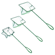 6Pcs Small Green Handheld Fishing Nets Nylon Iron Fish Tank Tools