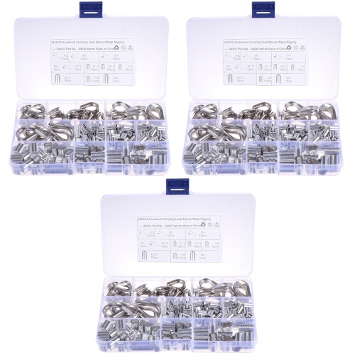 720Pcs Lightweight Aluminum Crimp Sleeves for Wire Rope Loop and Cable 2