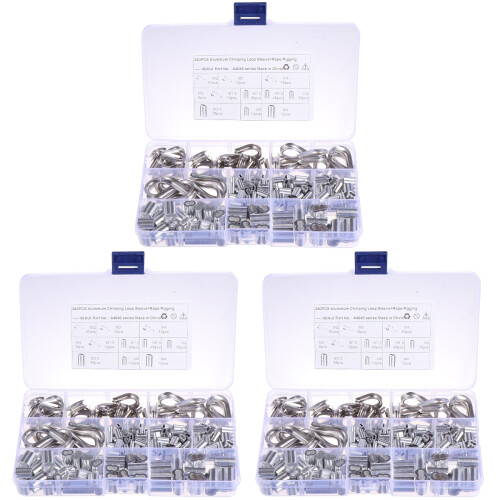 720Pcs Lightweight Aluminum Crimp Sleeves for Wire Rope Loop and Cable 1