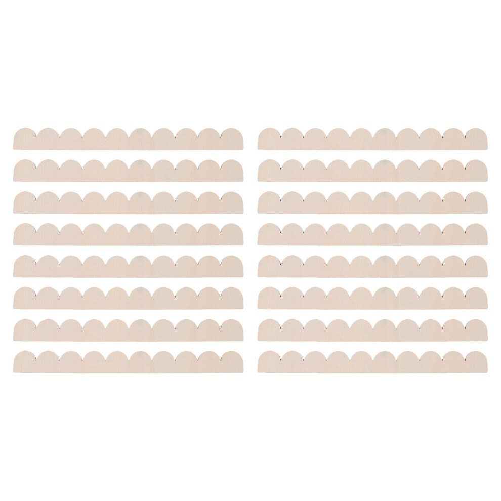 16Pcs Beige Wooden Scalloped Edge Trim Molding For Diy Furniture Decor 3632016696266