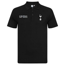 Tottenham Hotspur FC Official Football Gift Mens Crest Polo Shirt Black Medium