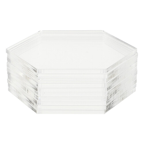 20Pcs Hexagonal Acrylic DIY Boards Clear Decorative Handmade Sheets 1