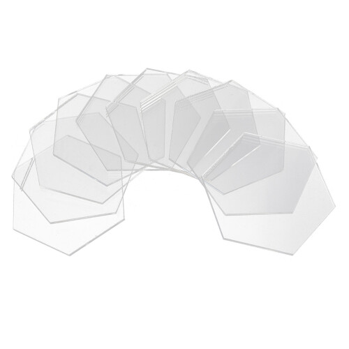 20Pcs Hexagonal Acrylic DIY Boards Clear Decorative Handmade Sheets 2