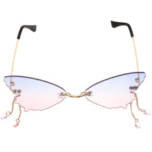 4Pairs Trendy Rimless Butterfly Sunglasses Durable Pc Assorted Color
