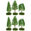 6Pcs Miniature Tree Models Green Plastic Flocking for Sand Table Decor 6