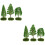 6Pcs Miniature Tree Models Green Plastic Flocking for Sand Table Decor 7
