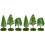 6Pcs Miniature Tree Models Green Plastic Flocking for Sand Table Decor 3